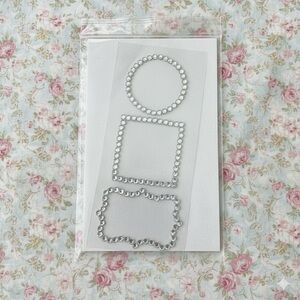 Silver Rhinestone Frame Sticker Set